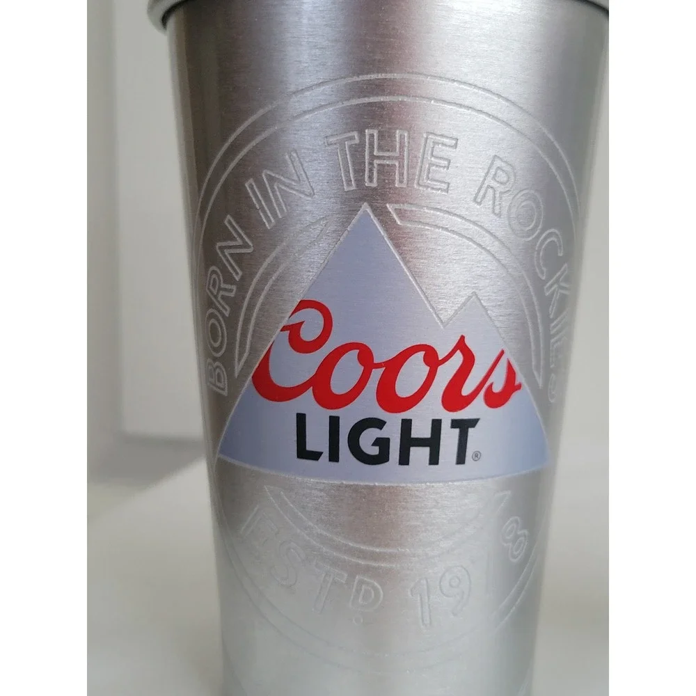 Coors Light Tampa Bay Lightning NHL Aluminum Pint Cupts Set of 2 Beer Tumblers